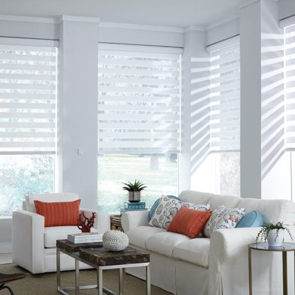 white colored room with white blinds