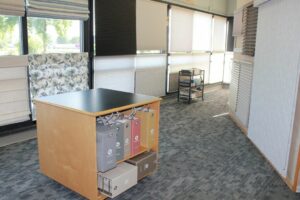 The Blind Factory Ohio showroom displaying a wide variety of shades, blinds, shutters, and window treatment designs